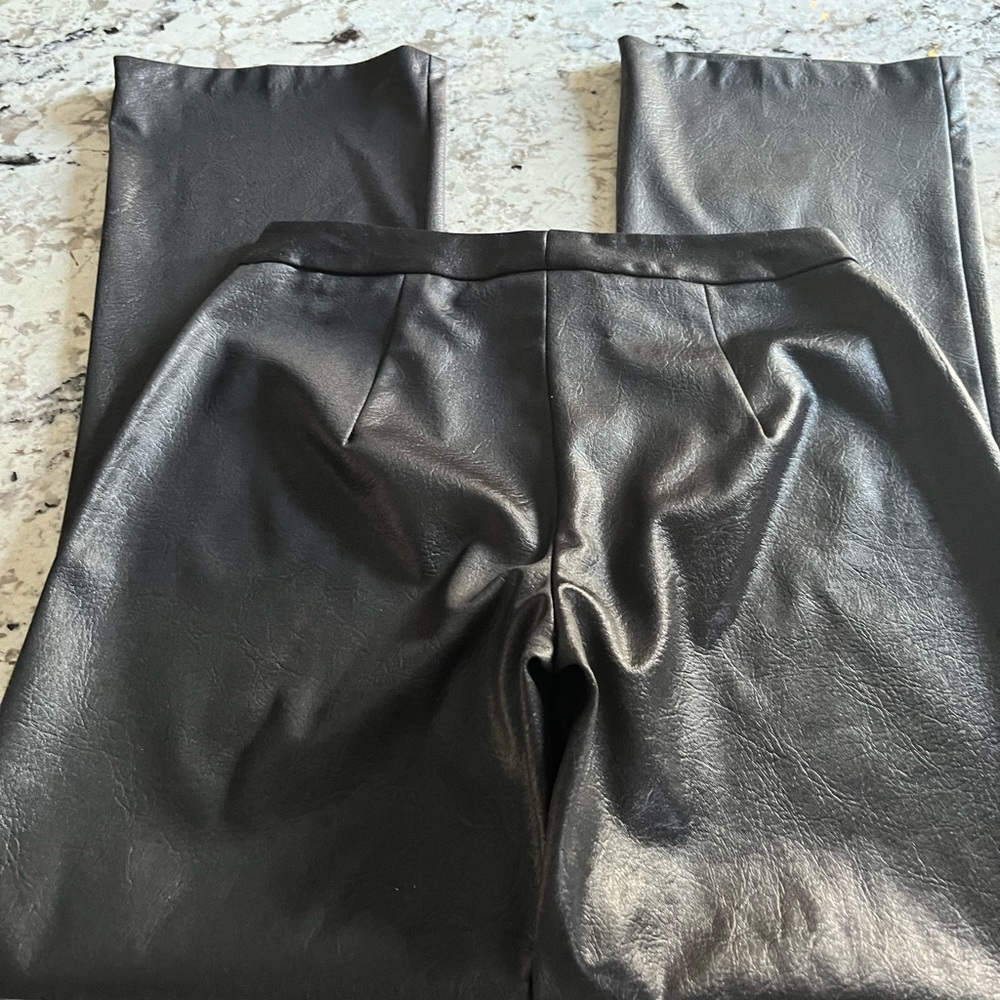 Faux leather women pants
